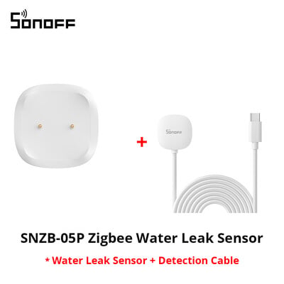 SONOFF SNZB-05P Zigbee 3.0 senzor úniku vody, detekcia úniku a kvapkania, upozornenia v reálnom čase, podpora domáceho asistenta Google Alexa