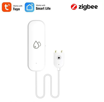 Tuya ZigBee WiFi Senzor inteligent de apă Detector de scurgeri Alarma de scurgeri de apă de inundații Controlul aplicației Smart Life funcționează cu Alexa Google Home