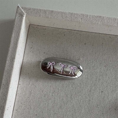 Koreai fém ovális masni hajcsat női lányoknak édes aranyos mini frufru oldalkapcsos kacsacsőrű hajcsat fejdísz haj kiegészítők