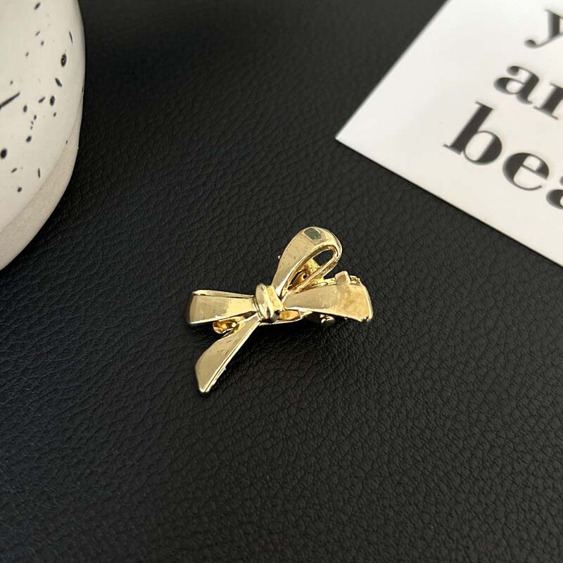 Agrafă de păr cu fundă metalică coreeană pentru femei, dulce, rece, culoare argintie, agrafă laterală mică, ac de rață, accesorii pentru păr