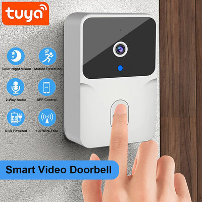 Tuya WiFi video csengő vezeték nélküli HD kamera infravörös riasztó biztonsági intelligens otthoni ajtócsengő WiFi kaputelefon otthonra