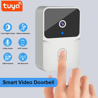 Tuya WiFi Video Doorbell Ασύρματη κάμερα HD Συναγερμός IR Ασφάλεια Έξυπνο κουδούνι οικιακής πόρτας WiFi ενδοεπικοινωνία για το σπίτι