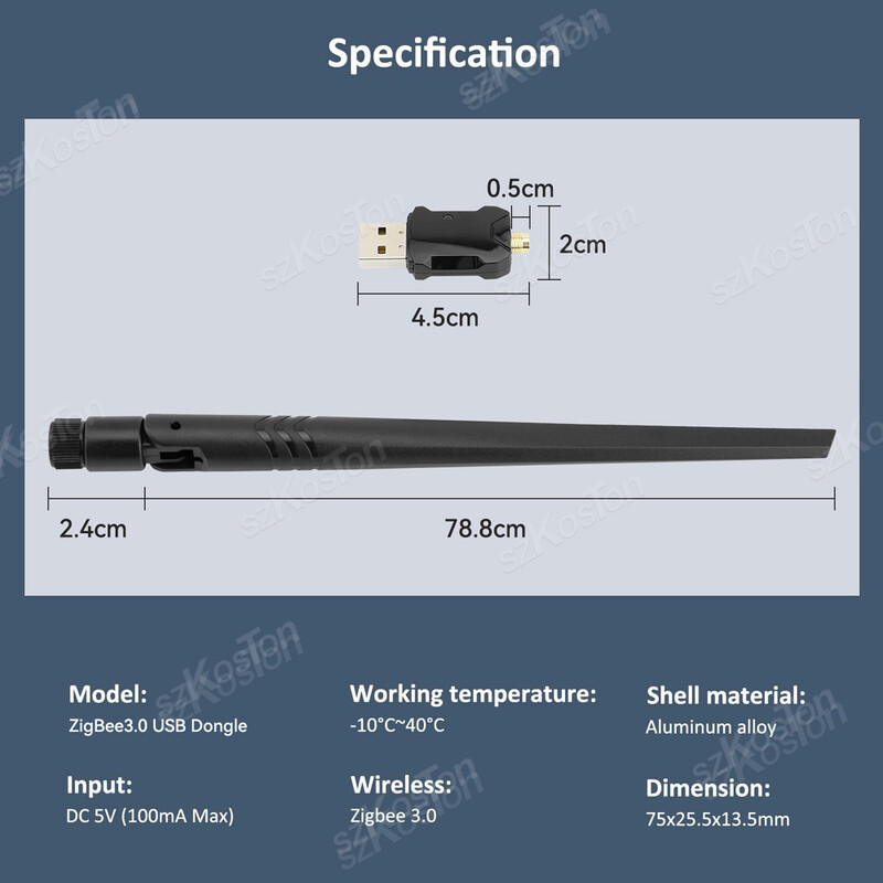 „Zigbee USB Dongle Plus-E Gateway“ universalus „Zigbee“ USB šakotuvas, skirtas namų asistentui „OpenHAB Zigbee2MQTT Wireless Zigbee 3.0 USB“