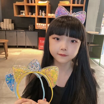 Glitter Cat Ear Hairband Κοριτσάκι Παιδικά Quicksand Crown Headband Αυτιά γάτας πάρτι Μαλλιά στεφάνι Παιδικά αξεσουάρ μαλλιών Κοσμήματα Καπέλα