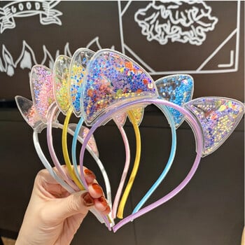 Glitter Cat Ear Hairband Κοριτσάκι Παιδικά Quicksand Crown Headband Αυτιά γάτας πάρτι Μαλλιά στεφάνι Παιδικά αξεσουάρ μαλλιών Κοσμήματα Καπέλα