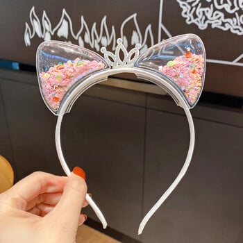 Glitter Cat Ear Hairband Κοριτσάκι Παιδικά Quicksand Crown Headband Αυτιά γάτας πάρτι Μαλλιά στεφάνι Παιδικά αξεσουάρ μαλλιών Κοσμήματα Καπέλα