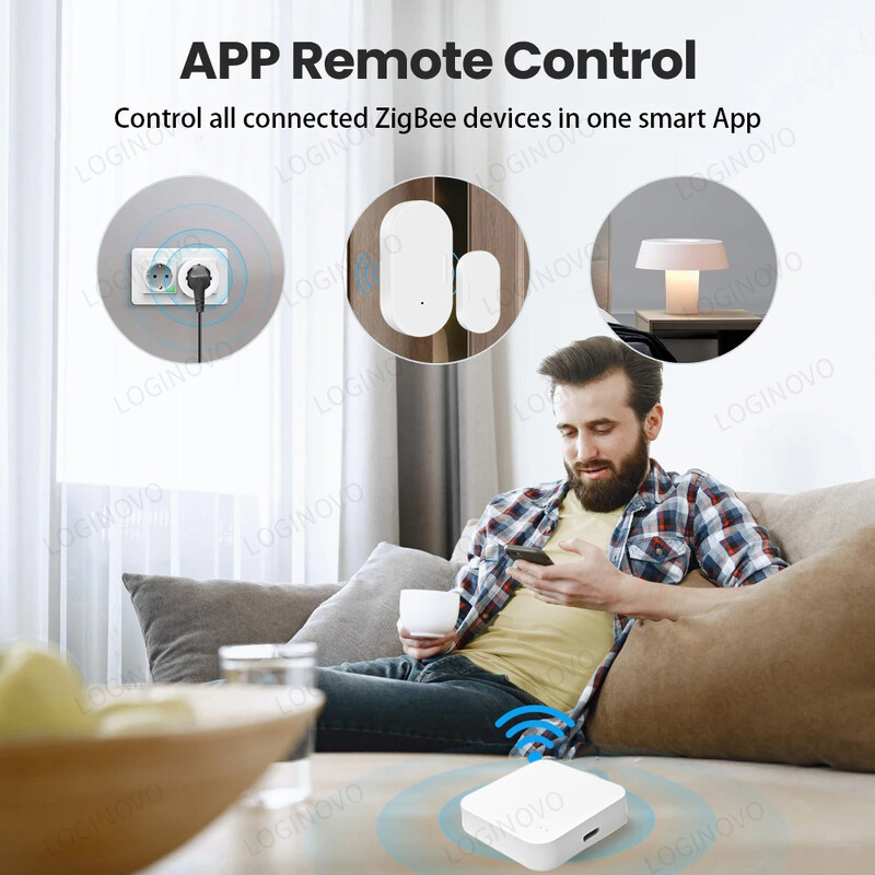 Loginovo Zigbee 3.0 Gateway Hub Smart Home Pod wireless Ewelink APP Telecomandă Dispozitiv de automatizare Funcționează cu Alexa Google
