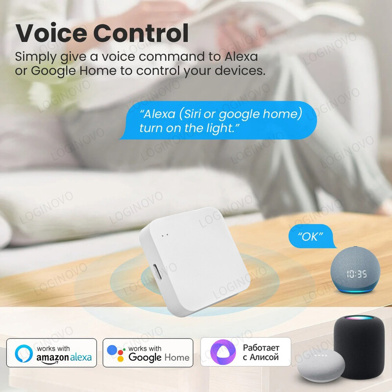 Loginovo Zigbee 3.0 Gateway Hub Smart Home Pod wireless Ewelink APP Telecomandă Dispozitiv de automatizare Funcționează cu Alexa Google