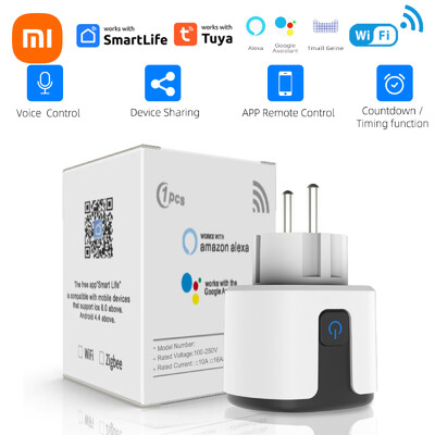 Xiaomi Smart Plug Wifi aljzat időzítővel EU-adapter kimenet Tuya 16A 20A tápmonitor működik az Alexa Google Home Assistant segítségével