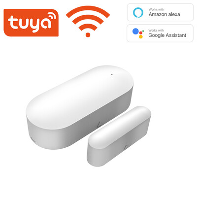 Tuya Smart WiFi Senzor de ușă Detectoare de ușă deschise/închise compatibile cu Alexa Google Home Smar tLife APP LOGO personalizat gratuit