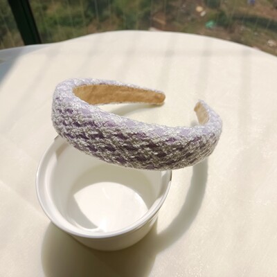 Divatos hajpánt Vintage édes tweed szövésű színes hajkarika kézzel készített fejpántok Designer hajpánt hajkiegészítők nőknek