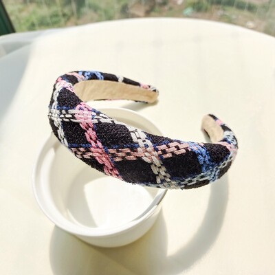 Divatos hajpánt Vintage édes tweed szövésű színes hajkarika kézzel készített fejpántok Designer hajpánt hajkiegészítők nőknek