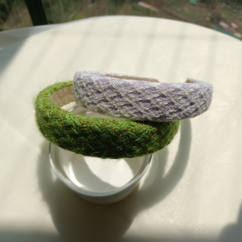 Divatos hajpánt Vintage édes tweed szövésű színes hajkarika kézzel készített fejpántok Designer hajpánt hajkiegészítők nőknek