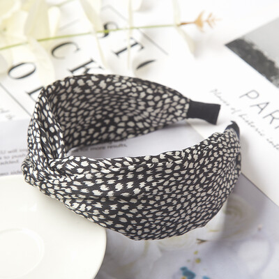 Divatmintás leopárd fejpánt széles keresztben női hajpánt rugalmas masni haj karikapántok előlap felső csomó lány hajkiegészítők