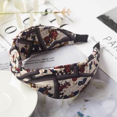 Divatmintás leopárd fejpánt széles keresztben női hajpánt rugalmas masni haj karikapántok előlap felső csomó lány hajkiegészítők