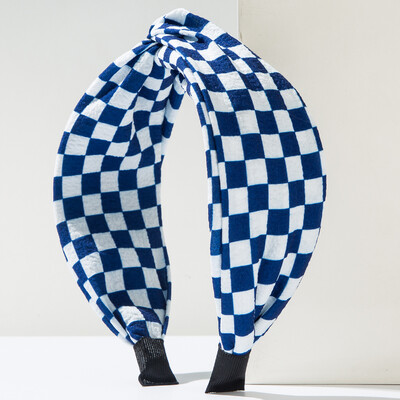 A geometrikus kockás szövetből készült hajpánt koreai változata, népszerű az interneten, egyszerű és széles élű cCross divatos fejpánt