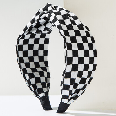 A geometrikus kockás szövetből készült hajpánt koreai változata, népszerű az interneten, egyszerű és széles élű cCross divatos fejpánt