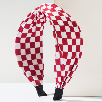 A geometrikus kockás szövetből készült hajpánt koreai változata, népszerű az interneten, egyszerű és széles élű cCross divatos fejpánt