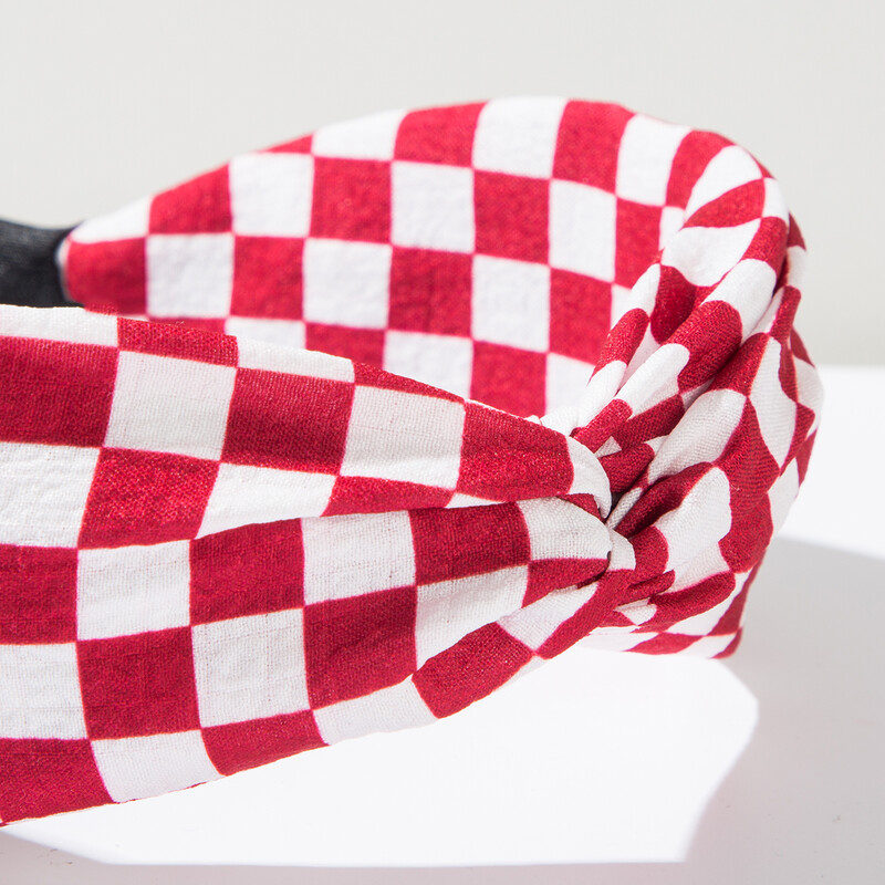 A geometrikus kockás szövetből készült hajpánt koreai változata, népszerű az interneten, egyszerű és széles élű cCross divatos fejpánt