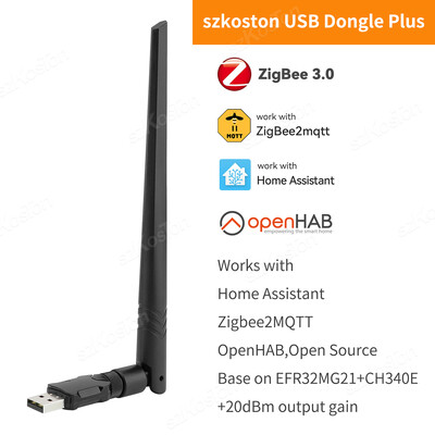 „ZigBee 3.0 USB Dongle Plus-E“ atvirojo kodo belaidis šakotuvas veikia su „Home Assistant OpenHAB Zigbee2MQTT ZHA USB Gateway Stick“