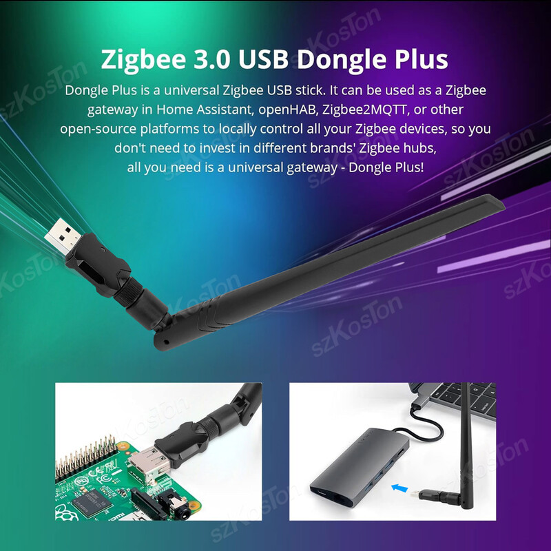 ZigBee 3.0 USB Dongle Plus-E Open Source Hub wireless Funcționează cu Home Assistant OpenHAB Zigbee2MQTT ZHA USB Gateway Stick