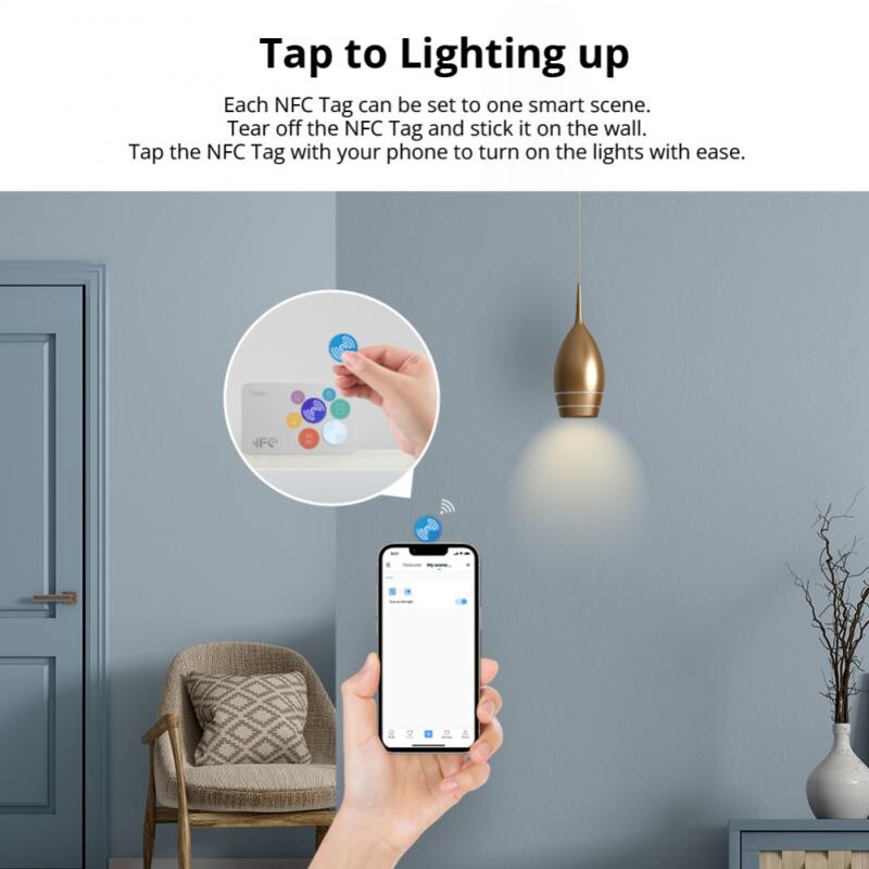 SONOFF NFC Tag Smart Home EWeLink 215 mikroshēma 540 baiti viedie tagi Īsceļi Pieskarieties, lai aktivizētu viedo ainu tālruņiem ar NFC