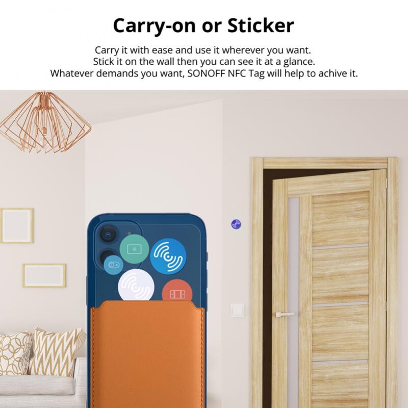 SONOFF NFC Tag Smart Home EWeLink 215 mikroshēma 540 baiti viedie tagi Īsceļi Pieskarieties, lai aktivizētu viedo ainu tālruņiem ar NFC