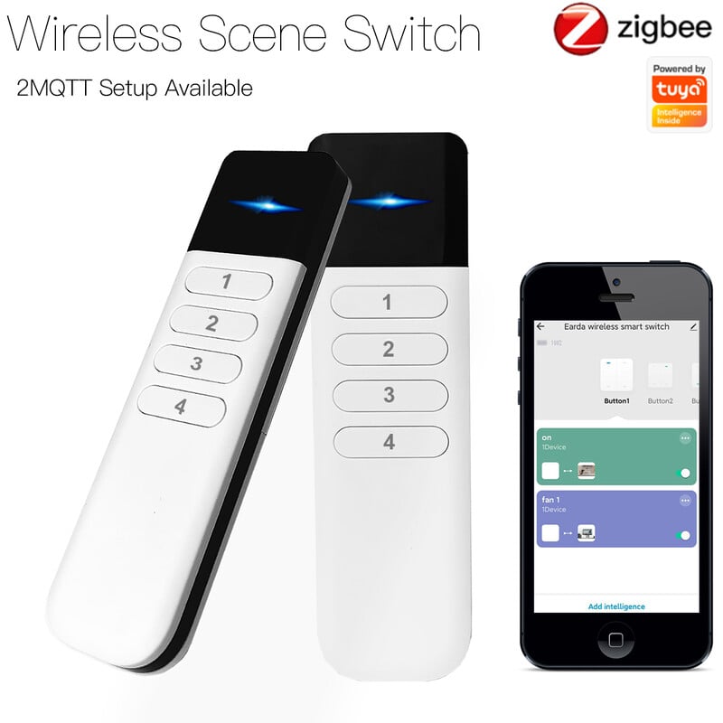 Tuya ZigBee bezdrôtové prenosné diaľkové ovládanie, mini ručné, 4 gangové, 12 scén, automatizačný spínač, aplikácia Smart Life pre asistenta 2MQTT