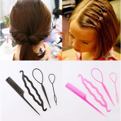 4 kom/set Plastični češalj Ukosnice za kosu Dount Bun Twist Hair Braid Maker DIY Alati za oblikovanje kose Dodaci Frizure 6 boja