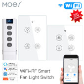 Νέο WiFi RF Έξυπνο φως ανεμιστήρα οροφής 2/3 τρόποι Έλεγχος Smart Life/Tuya APP RF τηλεχειριστήριο ταχύτητας Alexa Συμβατό με Google Home