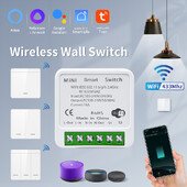 16A/20A Tuya WiFi Smart Switch RF 433MHz 1/2/3 Gang Wireless Wall Switch Λειτουργεί με το Alexa Google Assistant For Home LED Lamp