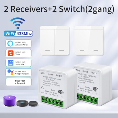 16A/20A Tuya WiFi Smart Switch RF 433MHz 1/2/3 Gang Wireless Wall Switch Λειτουργεί με το Alexa Google Assistant For Home LED Lamp