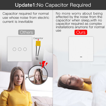 MoesHouse Tuya ZigBee Интелигентен превключвател за осветление Без неутрален проводник Не е необходим кондензатор Smart Life 2/3 Way Работи с Alexa Google Home
