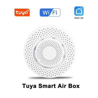 „Tuya WiFi Smart Air Box“ oro kokybės monitorius Formaldehido LOJ Co2 dujų temperatūros drėgmės jutiklis jutiklis namų scenos jungtis