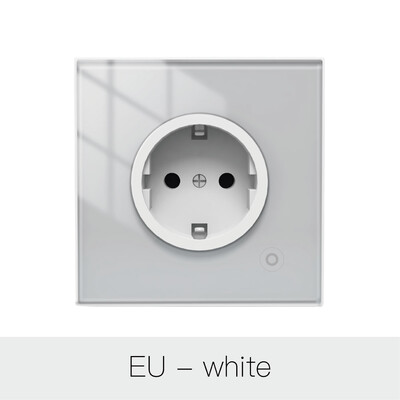 Moes ZigBee Inteligentná nástenná zásuvka so skleneným panelom, monitor napájania, bezdrôtové ovládanie, sieťový časovač, Alexa, Google Home, hlas, EÚ