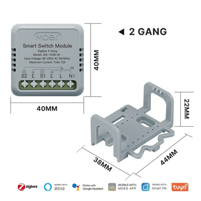 MOES Mini Tuya WiFi/Zigbee viedais slēdzis/dimmer modulis DIY modulis gaismas slēdzis 1/2 Gang tālvadības pults Work Alexa Google Home