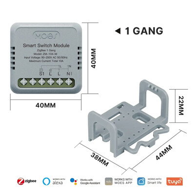 MOES Mini Tuya WiFi/Zigbee viedais slēdzis/dimmer modulis DIY modulis gaismas slēdzis 1/2 Gang tālvadības pults Work Alexa Google Home