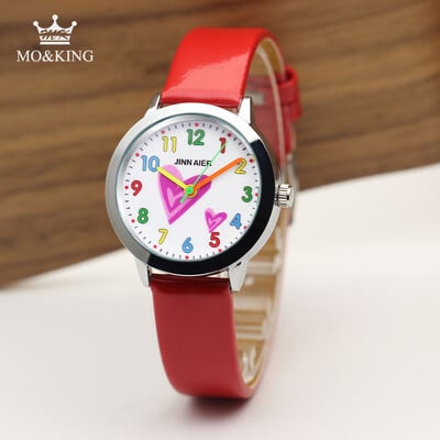 Detské náramkové hodinky 3D kreslené voľnočasové kožené hodinky s pohybom pre chlapcov a dievčatá, narodeniny, športové hodinky pre deti, Saati I Love You Reloj