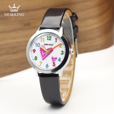 Detské náramkové hodinky 3D kreslené voľnočasové kožené hodinky s pohybom pre chlapcov a dievčatá, narodeniny, športové hodinky pre deti, Saati I Love You Reloj