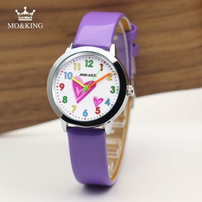 Detské náramkové hodinky 3D kreslené voľnočasové kožené hodinky s pohybom pre chlapcov a dievčatá, narodeniny, športové hodinky pre deti, Saati I Love You Reloj