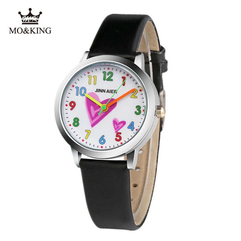 Detské náramkové hodinky 3D kreslené voľnočasové kožené hodinky s pohybom pre chlapcov a dievčatá, narodeniny, športové hodinky pre deti, Saati I Love You Reloj
