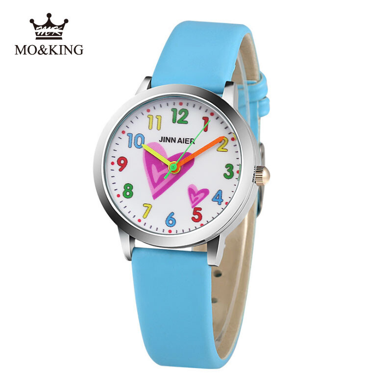Detské náramkové hodinky 3D kreslené voľnočasové kožené hodinky s pohybom pre chlapcov a dievčatá, narodeniny, športové hodinky pre deti, Saati I Love You Reloj