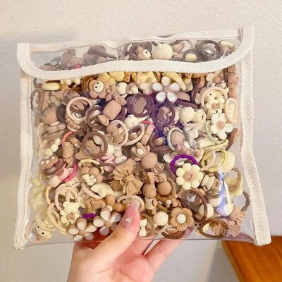 20 vnt. Mergaičių plaukų aksesuarai Mieli animaciniai plaukų juostelės Bandeau Cheveux Scrunchies Korėjietiška elastinga plaukų juosta Vaikų guminės juostelės Dovana