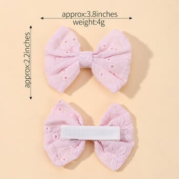 4 τμχ/Σετ Lovely Bowknot Clips Hairpins Baby girl Fresh κομμωτήρια σε ποιμαντικό στυλ Αξεσουάρ μαλλιών Παιδική στάμπα Hollow Hairgripe