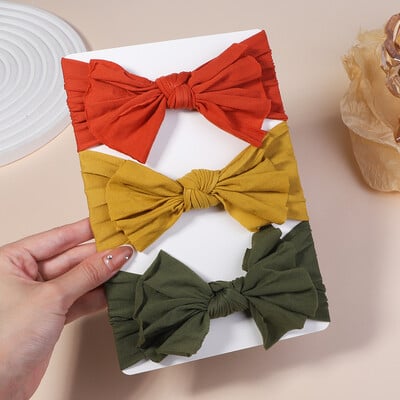 3 db/tétel Kábel Kötött babafejpántok gyerekeknek Rugalmas kislány baba turbán gyerek hajgumik Újszülött fejfedő baba haj kiegészítők