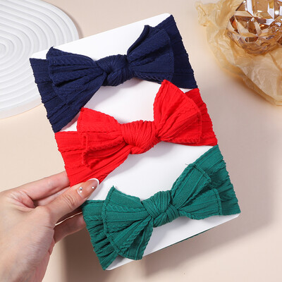 3 db/tétel Kábel Kötött babafejpántok gyerekeknek Rugalmas kislány baba turbán gyerek hajgumik Újszülött fejfedő baba haj kiegészítők