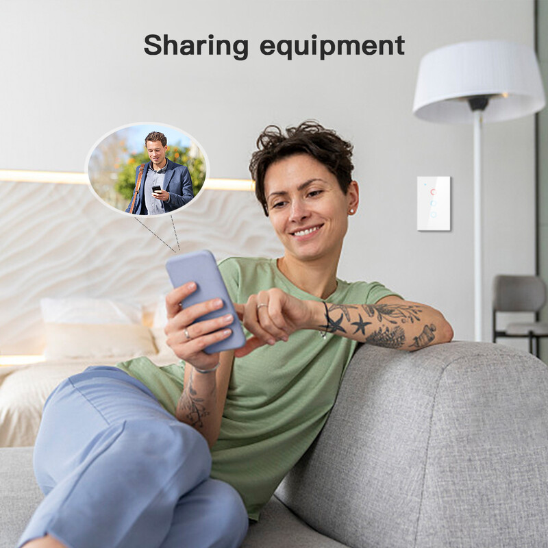 Homekit viedais WiFi slēdzis skārienjutīgs sienas gaismas slēdži Smart Home App Siri vadība Apple Homekit, nav nepieciešams neitrāls vads