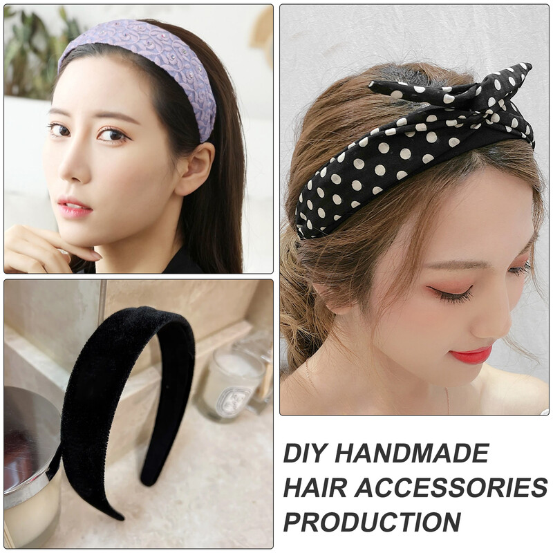 12 db Alapfejpánt hajkiegészítők lányoknak Üres karika műanyag fejpántok Anyag Egyedi női barkács hajszál sima