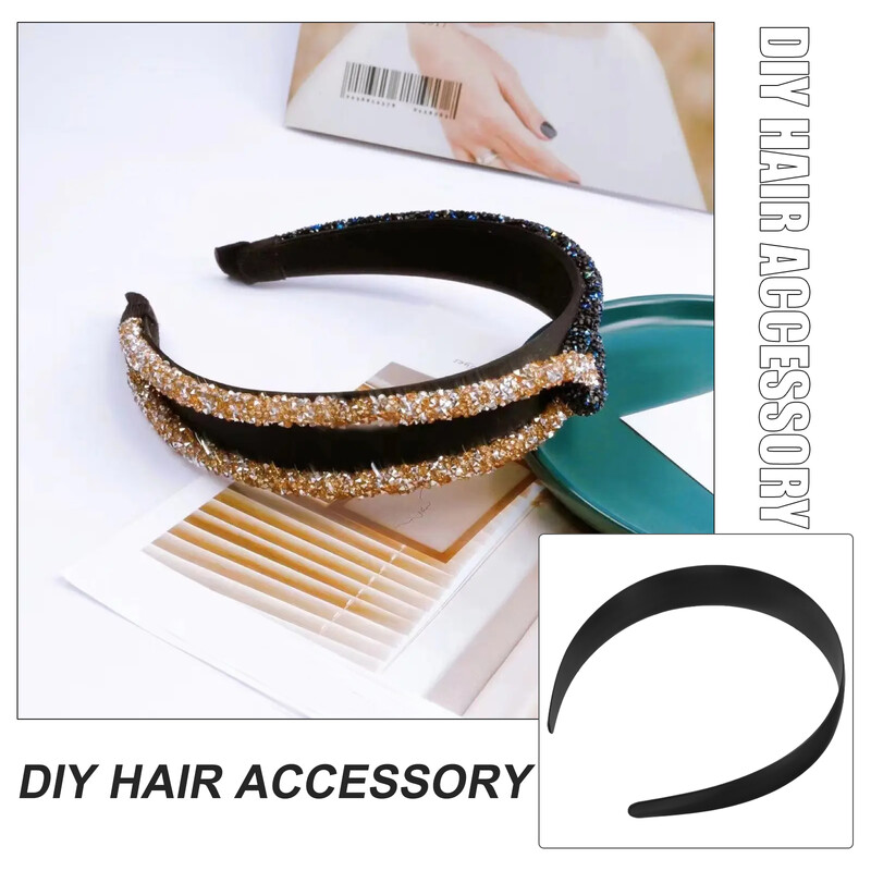 12 db Alapfejpánt hajkiegészítők lányoknak Üres karika műanyag fejpántok Anyag Egyedi női barkács hajszál sima