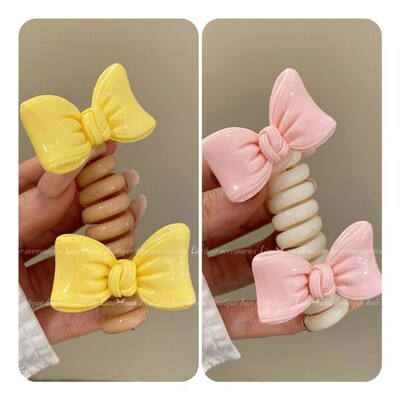 Двойна пеперуда~Младо момиче Въже за глава на пеперуда Дамско висококачествено усещане за украшение за коса с конска опашка I Телефонна линия Примка за коса Лято